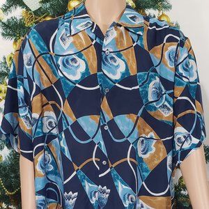 Rare Brioni Rayon Hawaiian Camp Shirt XXL